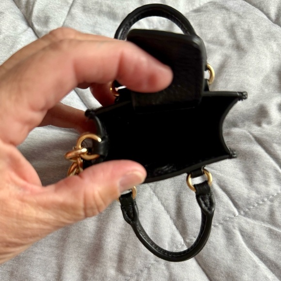 Coach Black Leather Mini Tote Keychain - Picture 5 of 6